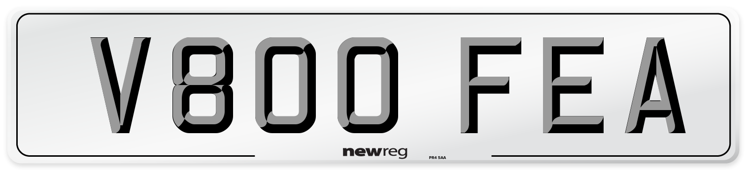 V800 FEA Number Plate from New Reg